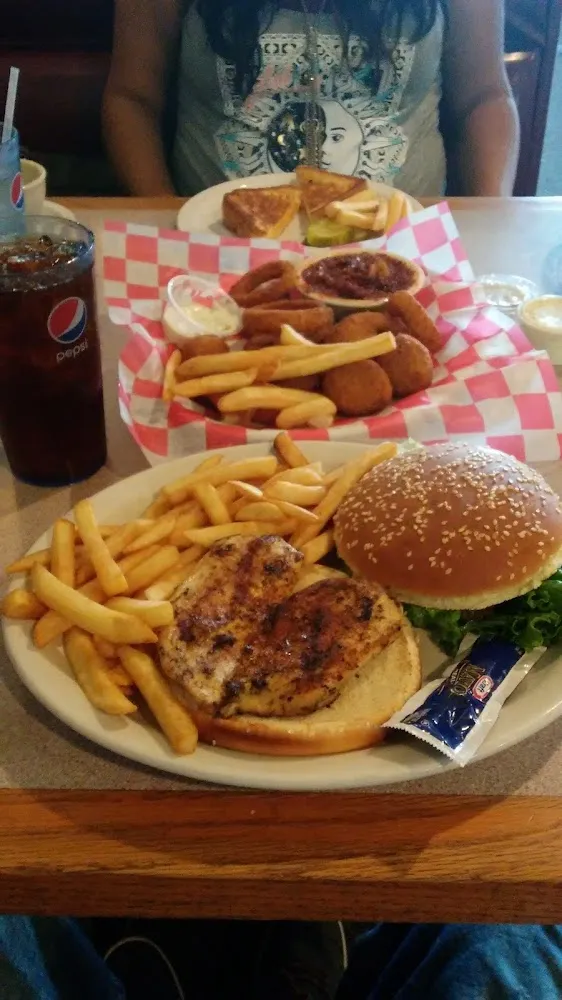 The Southern Lady Cajun Chicken Sandwich w Added French Fries